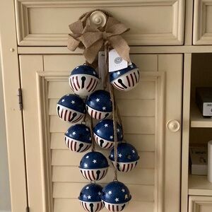 Martha Stewart Home Set of 2 Seasonal Decor metal Bell Ornaments 4th of July 🔔